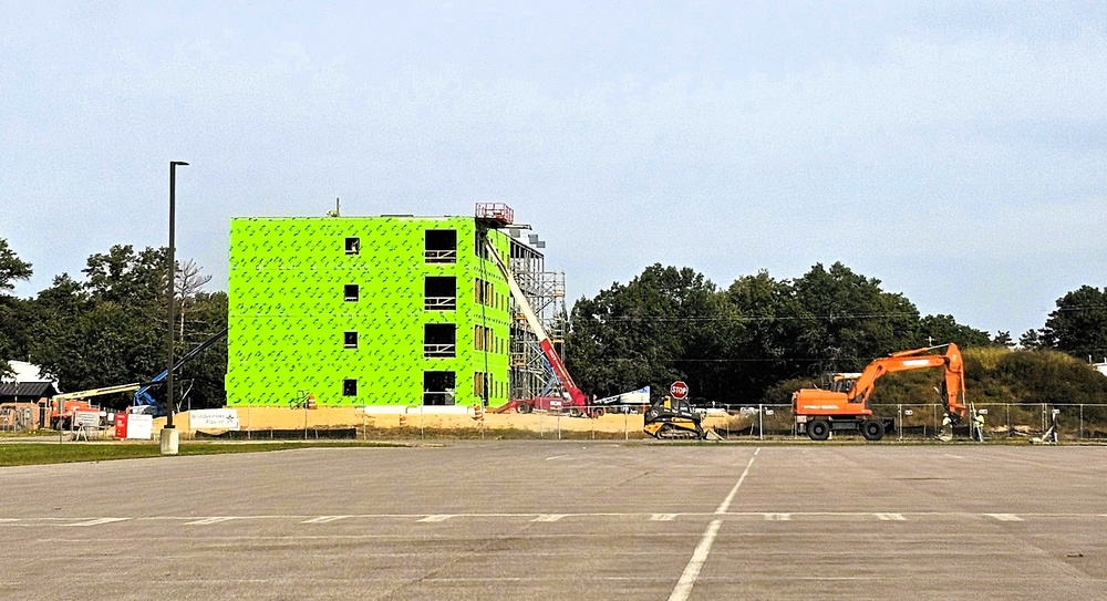 September 2025 construction operations for fiscal year 2024-funded $55.75 million Collective Training Officers Quarters Project at Fort McCoy