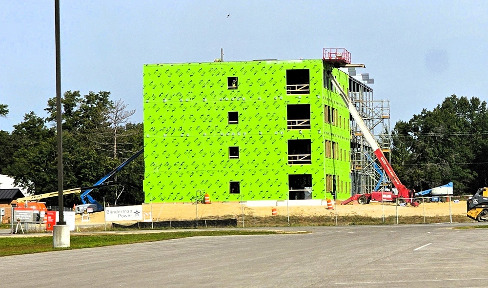 September 2025 construction operations for fiscal year 2024-funded $55.75 million Collective Training Officers Quarters Project at Fort McCoy