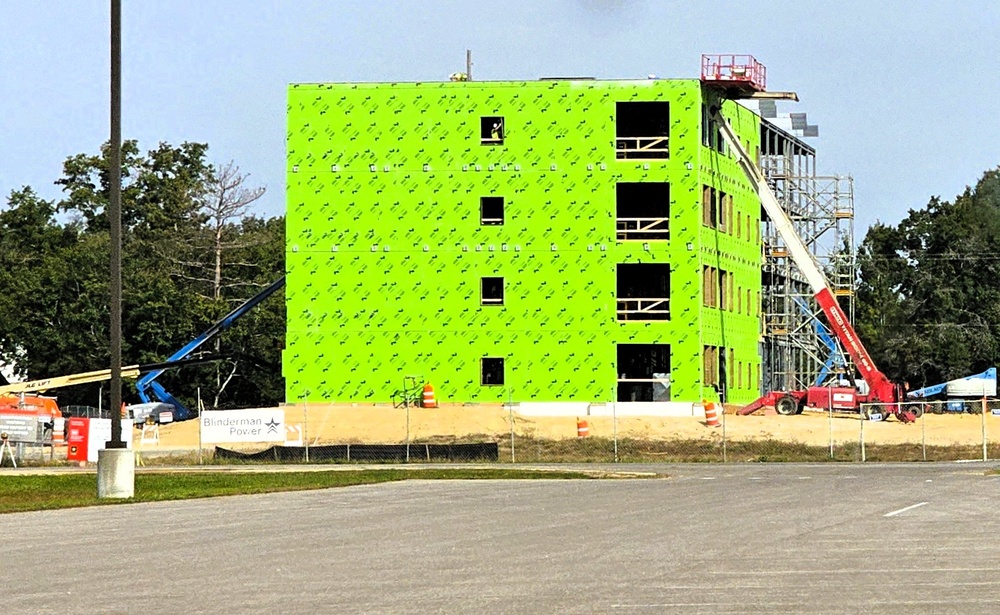 September 2025 construction operations for fiscal year 2024-funded $55.75 million Collective Training Officers Quarters Project at Fort McCoy