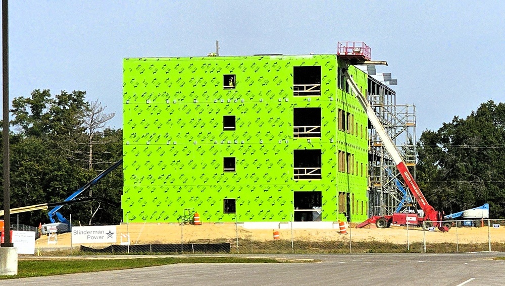 September 2025 construction operations for fiscal year 2024-funded $55.75 million Collective Training Officers Quarters Project at Fort McCoy