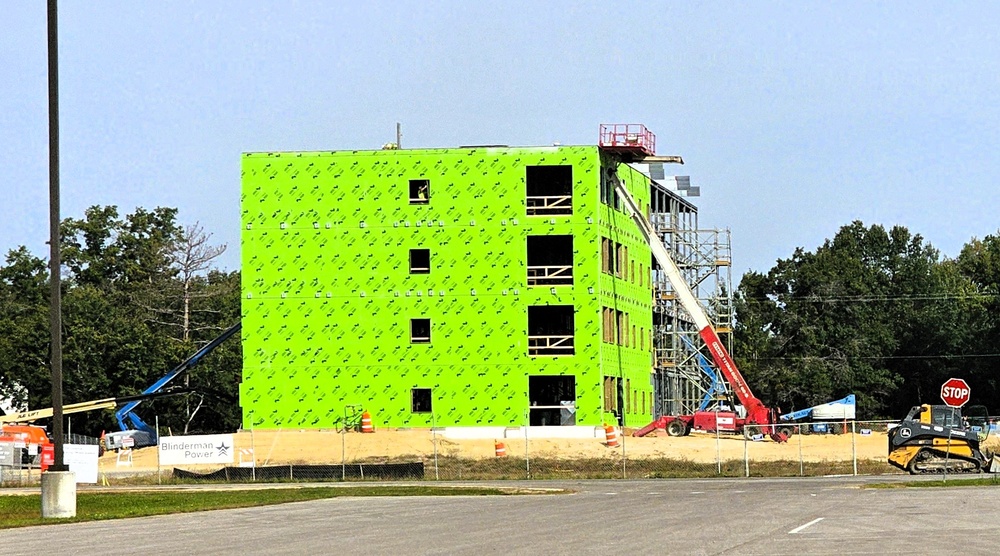 September 2025 construction operations for fiscal year 2024-funded $55.75 million Collective Training Officers Quarters Project at Fort McCoy
