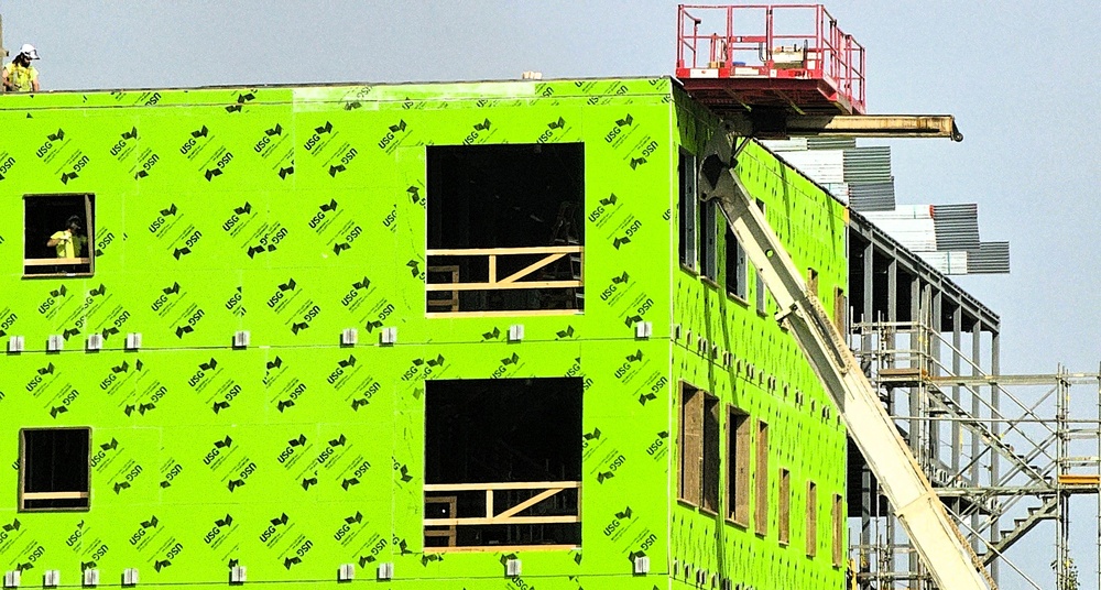 September 2025 construction operations for fiscal year 2024-funded $55.75 million Collective Training Officers Quarters Project at Fort McCoy