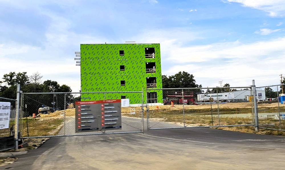 September 2025 construction operations for fiscal year 2024-funded $55.75 million Collective Training Officers Quarters Project at Fort McCoy