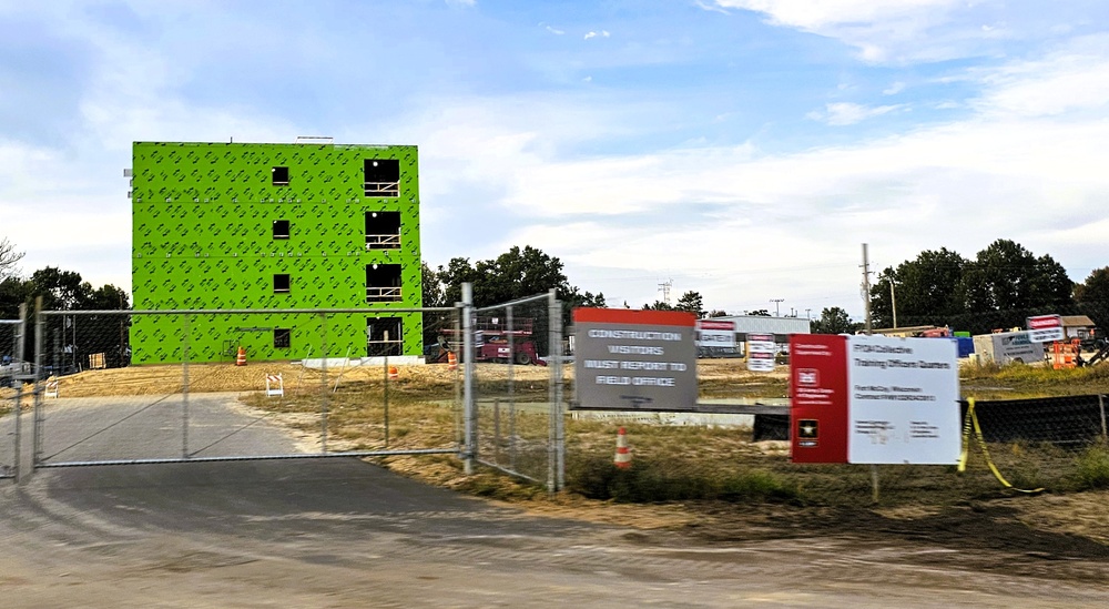 September 2025 construction operations for fiscal year 2024-funded $55.75 million Collective Training Officers Quarters Project at Fort McCoy