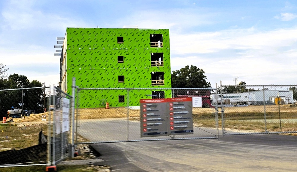 September 2025 construction operations for fiscal year 2024-funded $55.75 million Collective Training Officers Quarters Project at Fort McCoy
