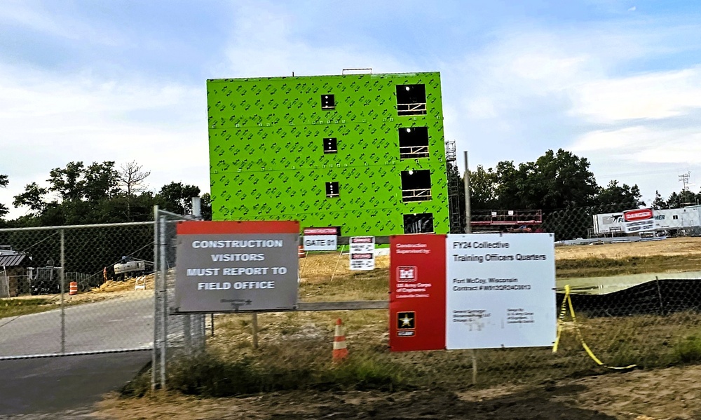 September 2025 construction operations for fiscal year 2024-funded $55.75 million Collective Training Officers Quarters Project at Fort McCoy