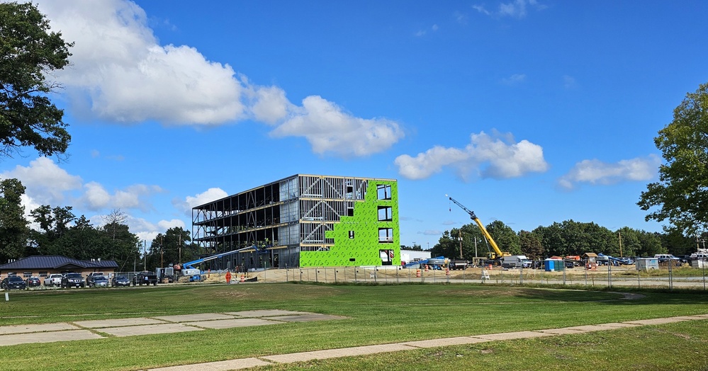 September 2025 construction operations for fiscal year 2024-funded $55.75 million Collective Training Officers Quarters Project at Fort McCoy
