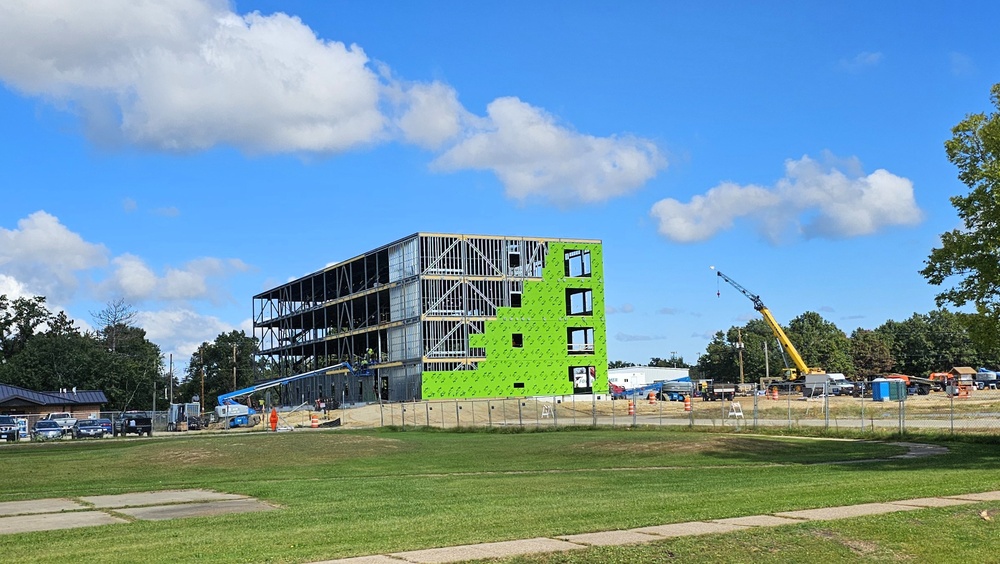 September 2025 construction operations for fiscal year 2024-funded $55.75 million Collective Training Officers Quarters Project at Fort McCoy