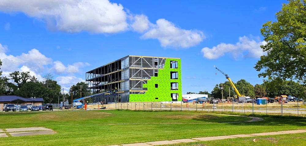 September 2025 construction operations for fiscal year 2024-funded $55.75 million Collective Training Officers Quarters Project at Fort McCoy