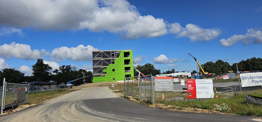 September 2025 construction operations for fiscal year 2024-funded $55.75 million Collective Training Officers Quarters Project at Fort McCoy