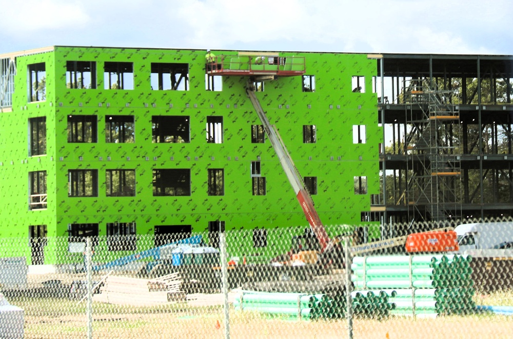 September 2025 construction operations for fiscal year 2024-funded $55.75 million Collective Training Officers Quarters Project at Fort McCoy