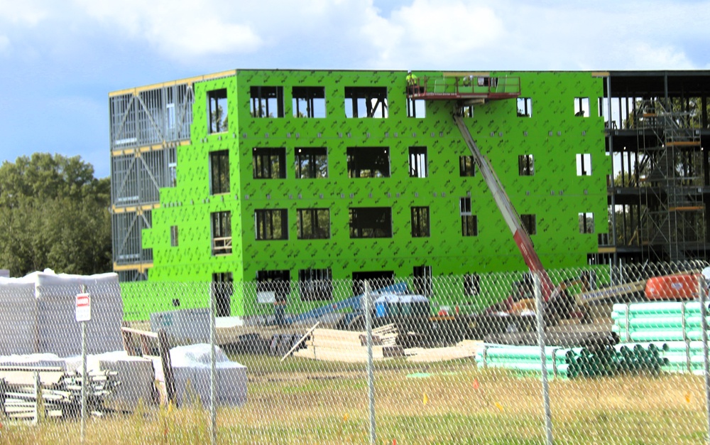 September 2025 construction operations for fiscal year 2024-funded $55.75 million Collective Training Officers Quarters Project at Fort McCoy