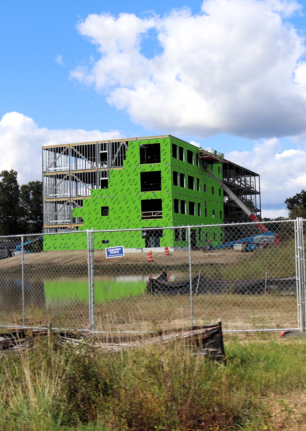 September 2025 construction operations for fiscal year 2024-funded $55.75 million Collective Training Officers Quarters Project at Fort McCoy