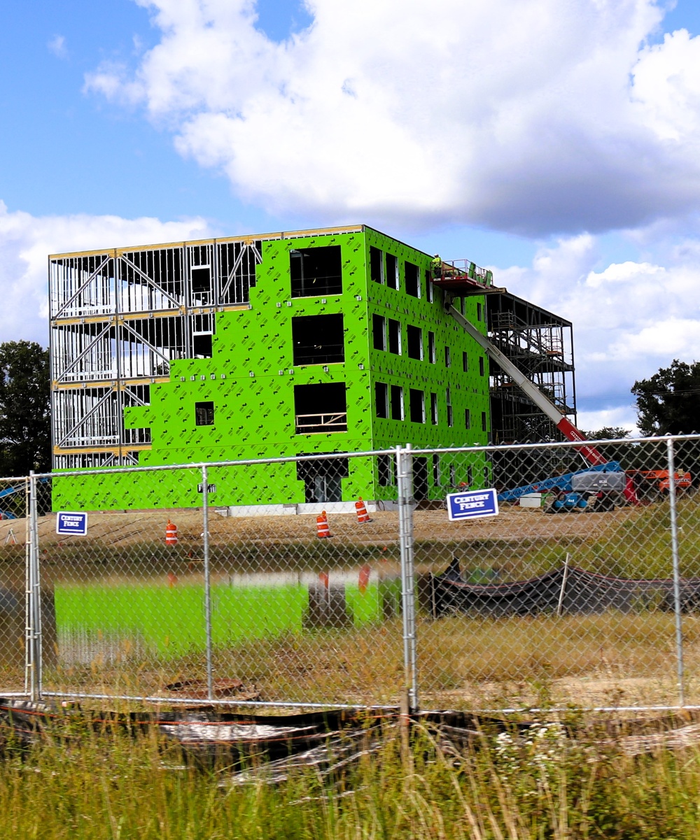 September 2025 construction operations for fiscal year 2024-funded $55.75 million Collective Training Officers Quarters Project at Fort McCoy