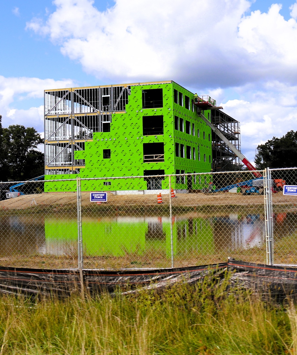September 2025 construction operations for fiscal year 2024-funded $55.75 million Collective Training Officers Quarters Project at Fort McCoy