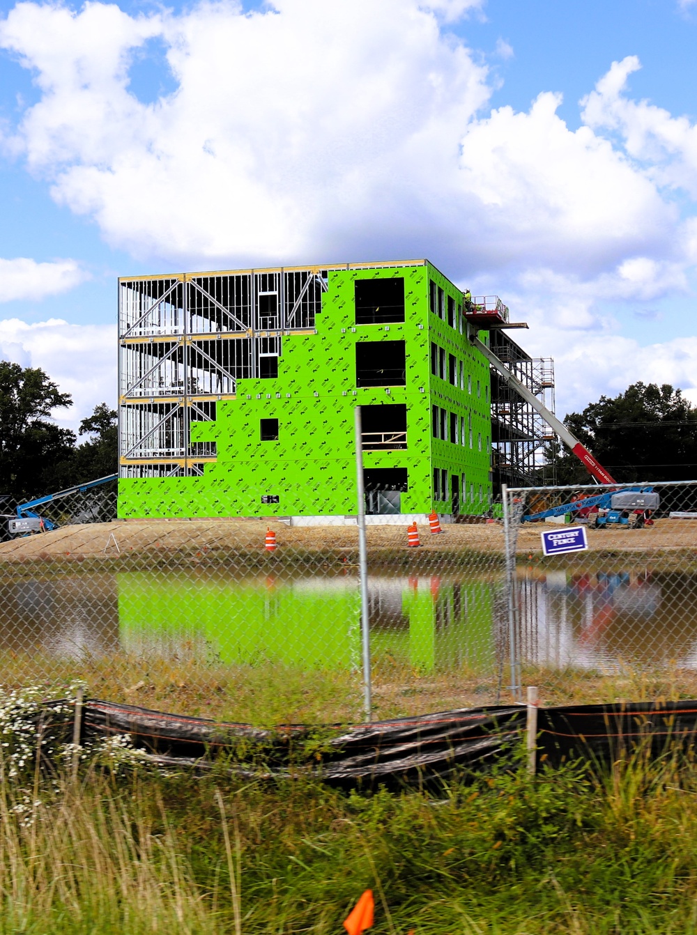 September 2025 construction operations for fiscal year 2024-funded $55.75 million Collective Training Officers Quarters Project at Fort McCoy