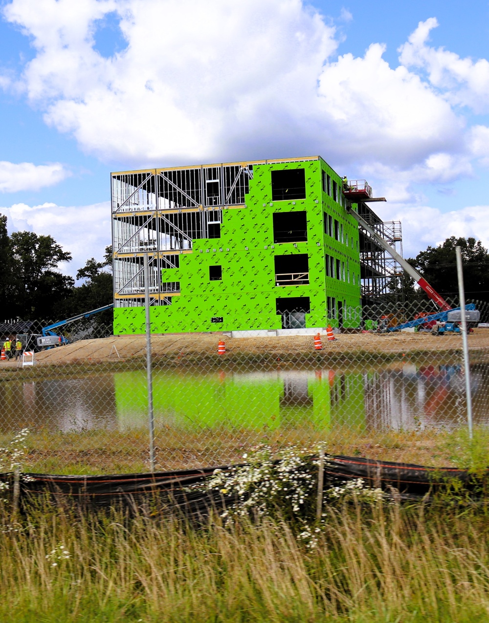 September 2025 construction operations for fiscal year 2024-funded $55.75 million Collective Training Officers Quarters Project at Fort McCoy