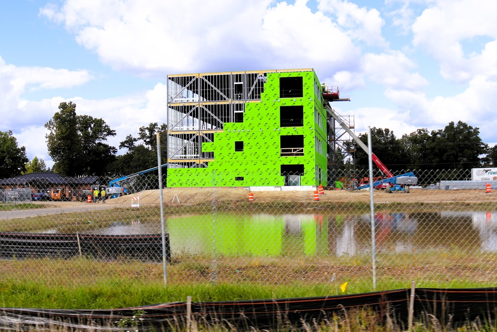 September 2025 construction operations for fiscal year 2024-funded $55.75 million Collective Training Officers Quarters Project at Fort McCoy