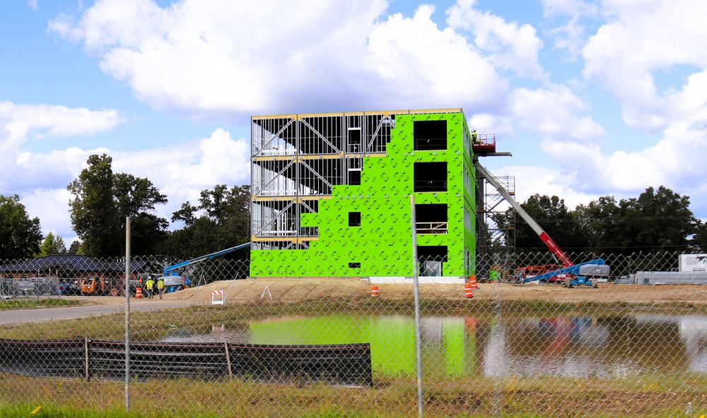 September 2025 construction operations for fiscal year 2024-funded $55.75 million Collective Training Officers Quarters Project at Fort McCoy