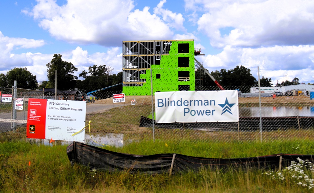 September 2025 construction operations for fiscal year 2024-funded $55.75 million Collective Training Officers Quarters Project at Fort McCoy