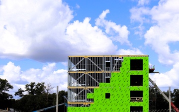September 2025 construction operations for fiscal year 2024-funded $55.75 million Collective Training Officers Quarters Project at Fort McCoy