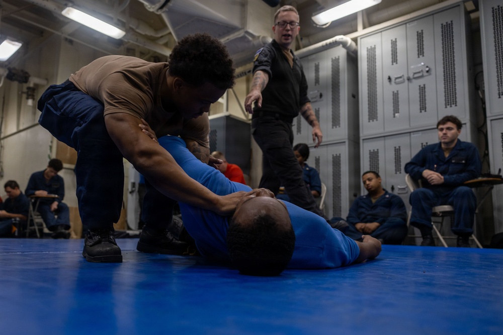 USS Iwo Jima Sailors Take Part In Security Reaction Force Training