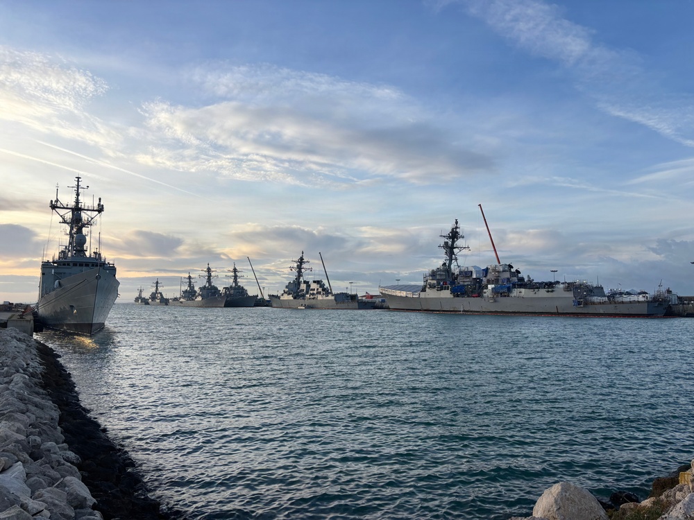 Naval Station Rota Six Ships in Port
