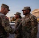 Mississippi National Guard service members receive coins during a promotion ceremony in front of the U.S. Capitol