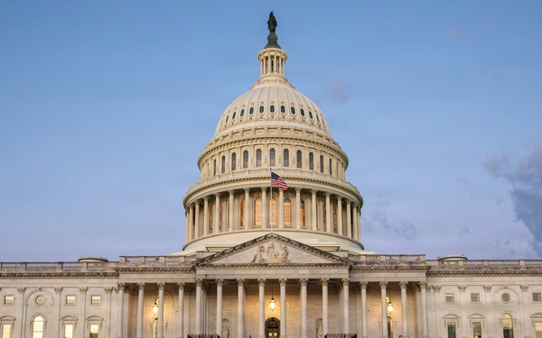 Task Force Magnolia Service Members pose for a photo in front of the U.S. Capitol