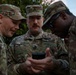 Mississippi Army National Guard Soldiers look at a phone in Washington, D.C.