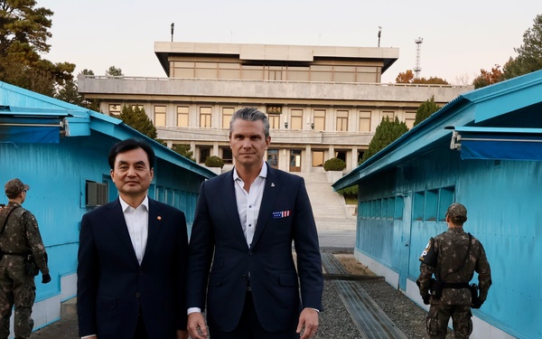 SECWAR Visits Korean DMZ With South Korean Counterpart