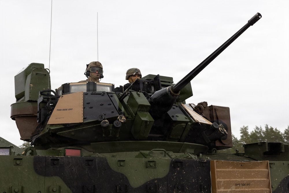 U.S. Soldiers conducted calibration live fire with M2A3 Bradley fighting vehicle