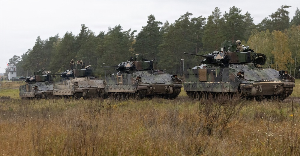 U.S. Soldiers conducted calibration live fire with M2A3 Bradley fighting vehicle