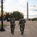Soldiers provide a presence patrol in the National Mall