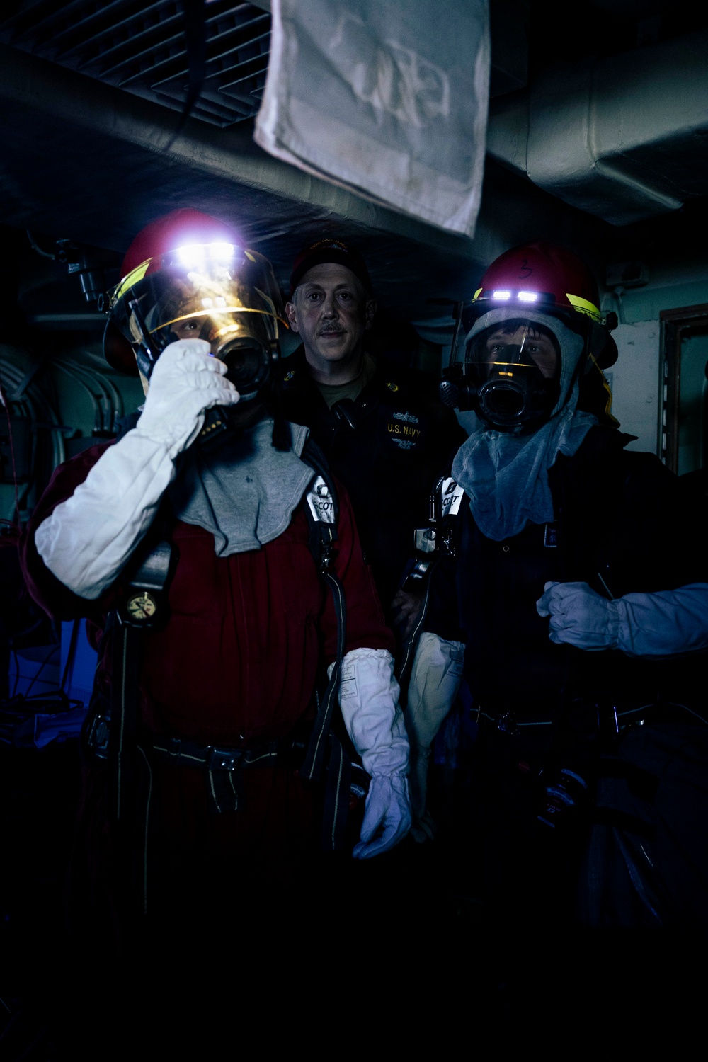 USS Iwo Jima Sailors Conduct a Damage Control Drill