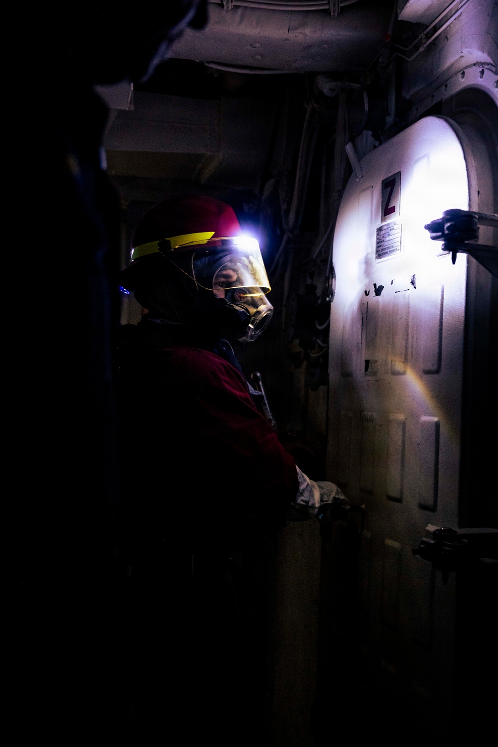 USS Iwo Jima Sailors Conduct a Damage Control Drill