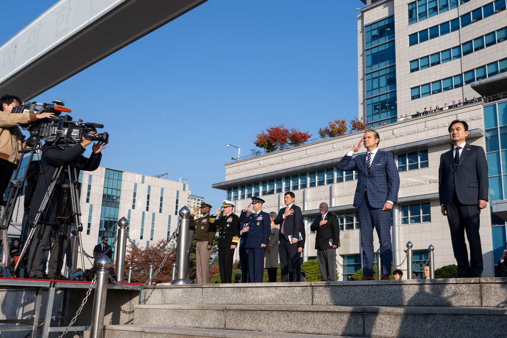 SW Hegseth Visits ROK Ministry of Defense, Camp Humphreys