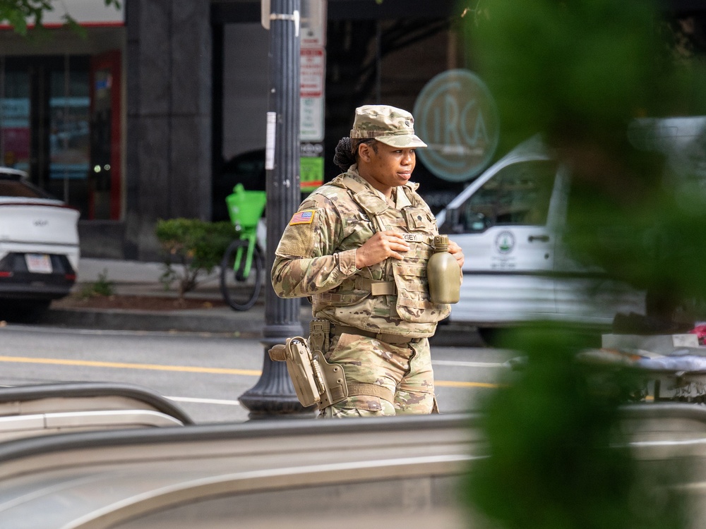 Soldiers provide a presence patrol in Georgetown