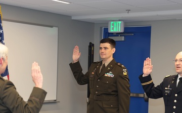 Promotion Ceremony for Maj. Daniel Bland and Maj. Daniel Finnegan