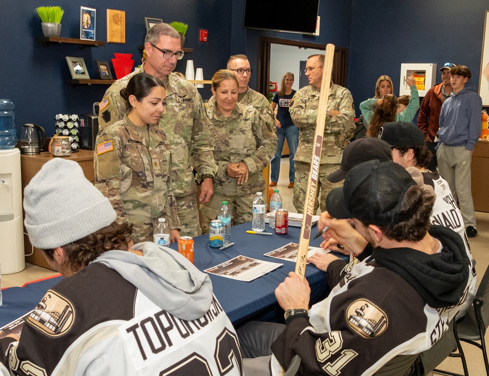 Hershey Bears visit Pennsylvania National Guard members