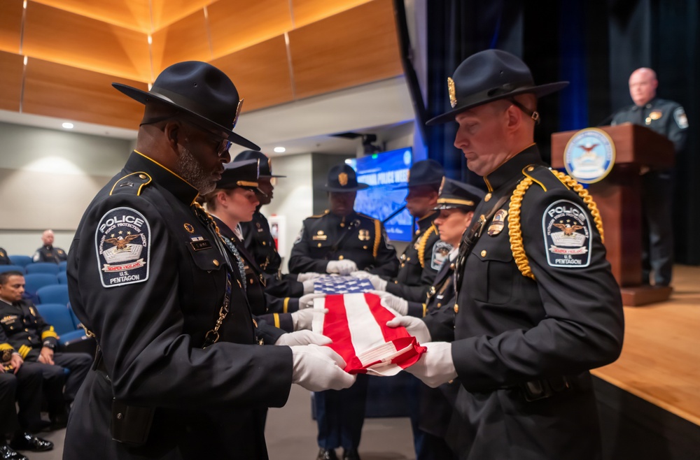 Flag-folding during the National Police Week Tribute Ceremony