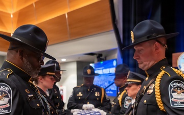 Flag-folding during the National Police Week Tribute Ceremony