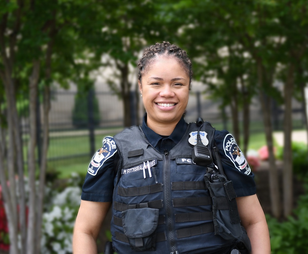 A Pentagon police officer outside of the Pentagon