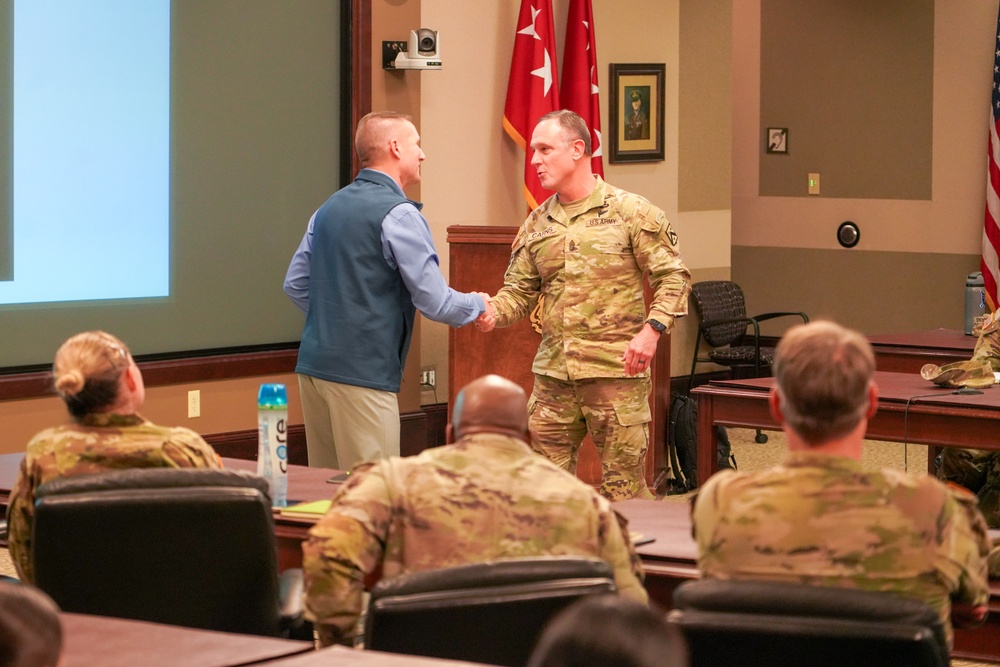 An NCOPD brief was given by Retired Sgt. Maj. of the Army Daniel A. Dailey on Fort Leavenworth