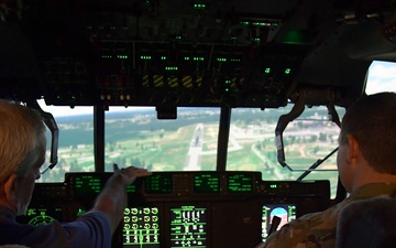 81st TRW leadership tours C-130J flight simulator