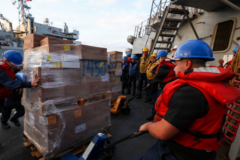 USS Bainbridge (DDG96) Replenishment-at-Sea