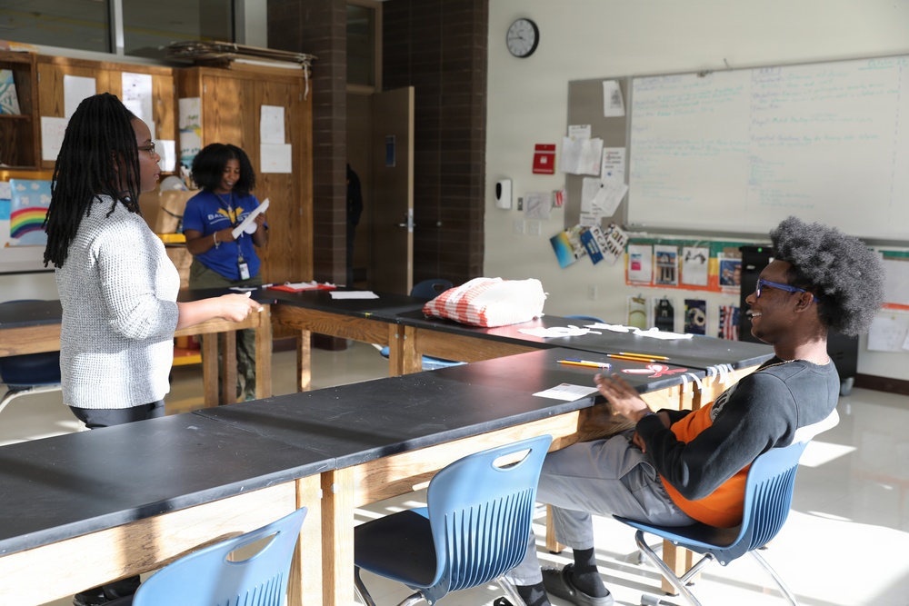 D.C. National Guard Counterdrug Partners with Ballou STAY Students During Red Ribbon Week