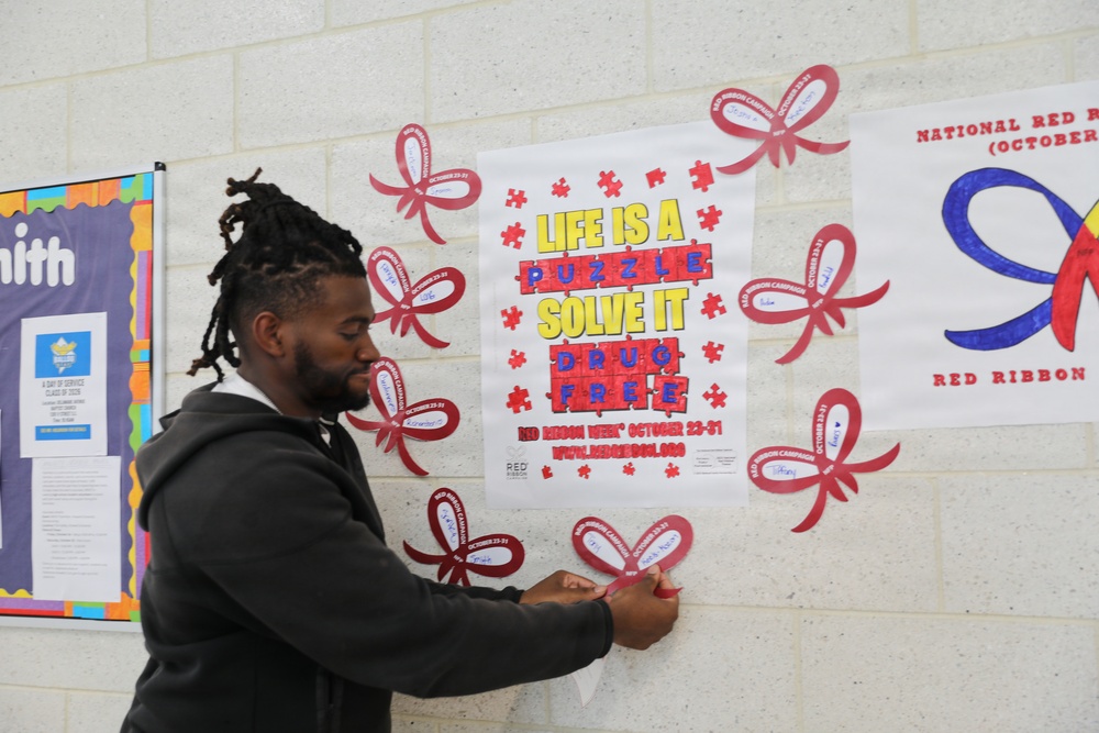D.C. National Guard Counterdrug Partners with Ballou STAY Students During Red Ribbon Week