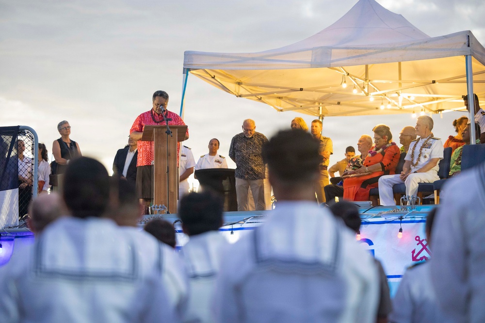 Multinational Service Members and Samoa Locals Honor the Pacific Partnership 2025 Samoa Mission During a Closing Ceremony