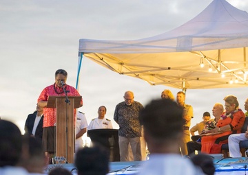 Multinational Service Members and Samoa Locals Honor the Pacific Partnership 2025 Samoa Mission During a Closing Ceremony